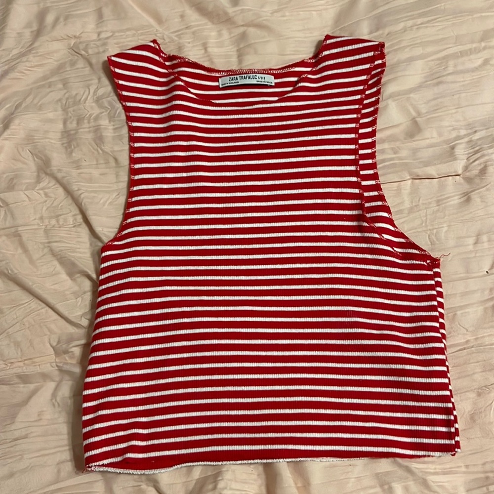 Red and white stripe tank top
